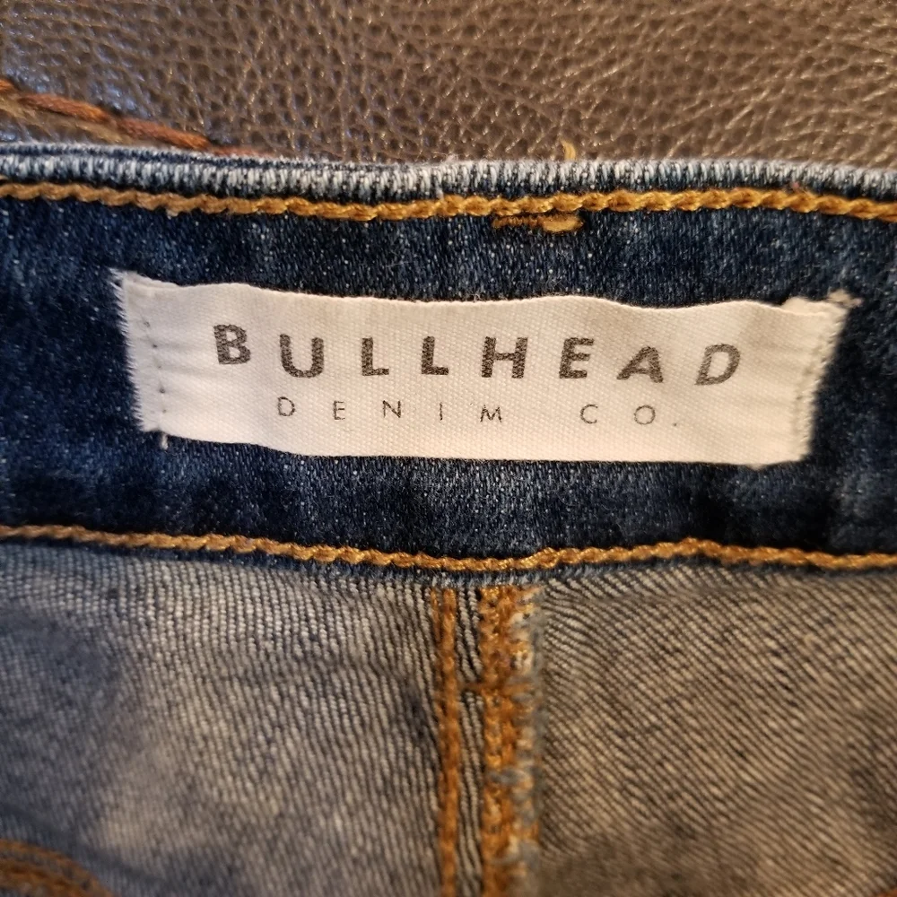Bullhead Jean Shorts Women's Junior's Size 3 Blue Denim Pink Accents Fray Hem